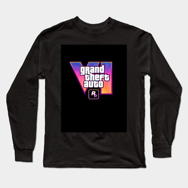 GTA 6 Grand Theft Auto 6 official trailer Long Sleeve T-Shirt by WonderfulHumans